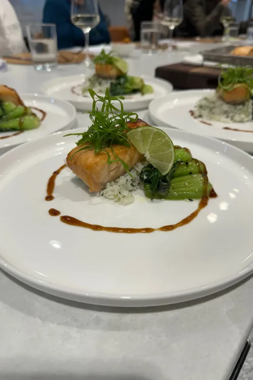 Plated course served to guests at the Monarch Culinary Studio counter